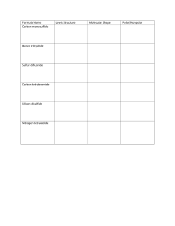 Formula Name Lewis Structure Molecular Shape Polar/Nonpolar