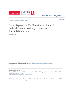 law`s expression: the promise and perils of judicial opinion writing in