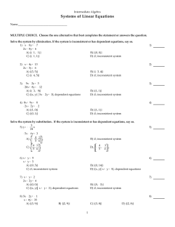 Systems of Linear Equations