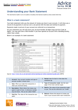 Understanding your Bank Statement