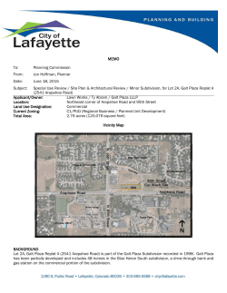 June 18, 2015 Subject: Special Use Review / Site