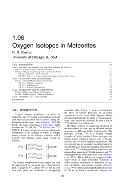 1.06 Oxygen Isotopes in Meteorites