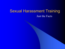 Sexual Harrassment Training Presentation, ESD101, 2012, Don Ebert