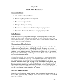 195 Chapter 25 USING BODY MECHANICS What You Will Learn