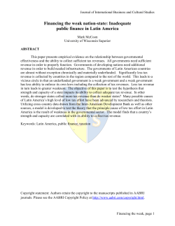 Financing the weak nation-state: Inadequate public finance