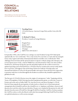 Teaching Notes A World in Disarray