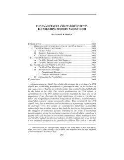 the dna default and its discontents: establishing