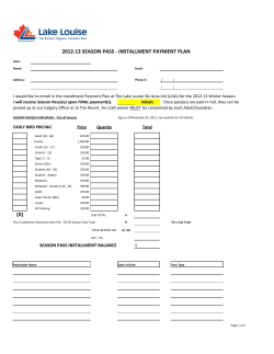 2012-13 season pass - installment payment plan