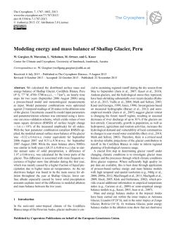 Modeling energy and mass balance of Shallap