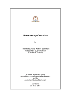 Unnecessary Causation - Supreme Court of Western Australia