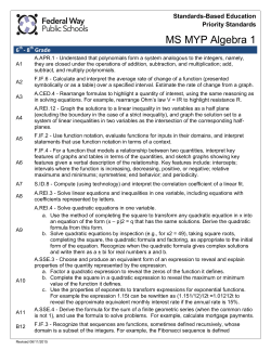 MS MYP Algebra 1