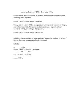 Answer on Question #40481 &ndash; Chemistry &ndash; Other Lithium nitride