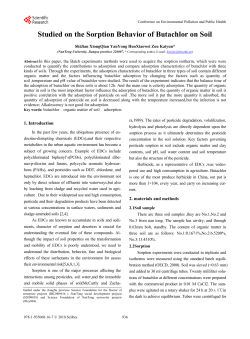 Studied on the Sorption Behavior of Butachlor on Soil