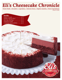 Q4 2016 Operator Newsletter.ai - Eli`s Cheesecake Food Service