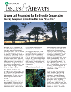 Arauco Unit Recognized for Biodiversity Conservation: Diversity