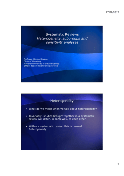 Heterogeneity, subgroups and sensitivity analyses, Declan Devane