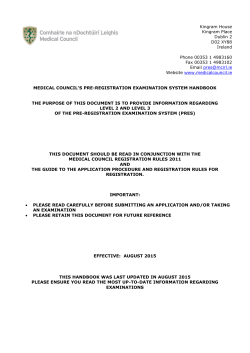PRES Handbook - Medical Council