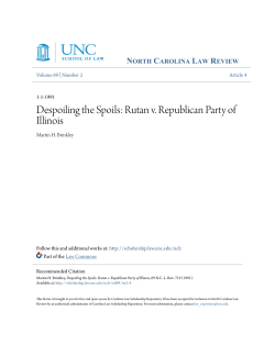 Despoiling the Spoils: Rutan v. Republican Party of Illinois