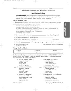 Macbeth Act II selection support