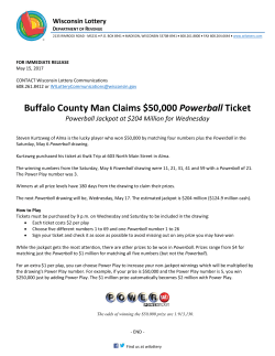 Buffalo County Man Claims $50000 Powerball