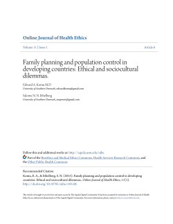 Family planning and population control in developing countries