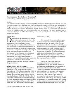 E-newspapers: Revolution or Evolution?