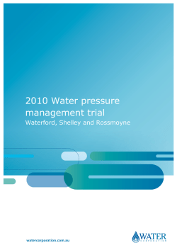 2010 Water pressure management trial
