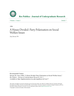 A House Divided: Party Polarization on Social Welfare Issues