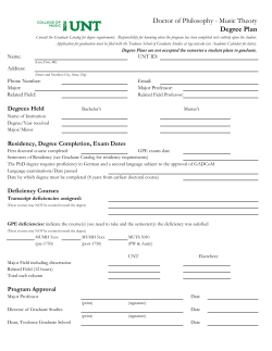 Doctor of Philosophy - Music Theory Degree Plan