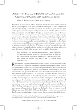 diversity in state and federal appellate courts: change and continuity