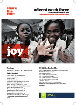 advent week three - CWS Christmas Appeal