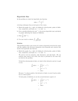 Hyperbolic Sine - MIT OpenCourseWare