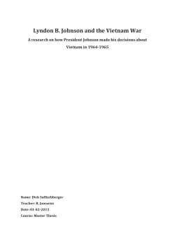Lyndon B. Johnson and the Vietnam War - UvA-DARE