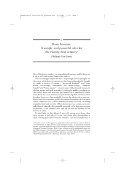 Basic Income: A simple and powerful idea for the twenty-first
