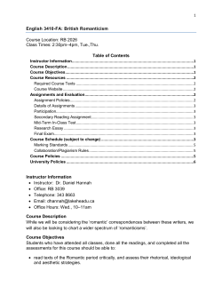 ENGL 3410 FA - British Romanticism