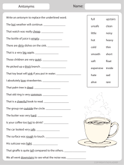 Antonyms worksheet