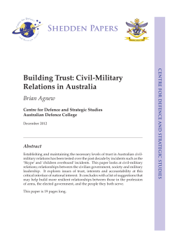 Building Trust: Civil-Military Relations in
