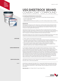 USG Cover Coat® Compound Submittal Sheet (English)