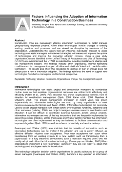 Factors Influencing the Adoption of Information Technology in a