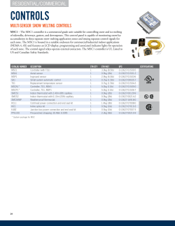 Snow Melting Control Catalog Pages