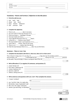 UNIT 5 Vocabulary &ndash; Rooms and furniture / Adjectives to describe