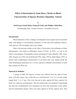 Effect of Intoxication by Some Heavy Metals on Blood