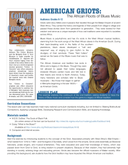 Cotton to Concerts Lesson Plan for Grades 6-12