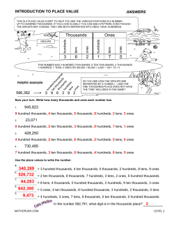 Ones Thousands 7 1 3 6 2 5 340,289 526,732 94,283 842,300 9,473