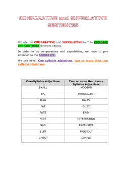 COMPARATIVES and SUPERLATIVES I