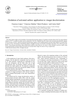Oxidation of activated carbon: application to vinegar