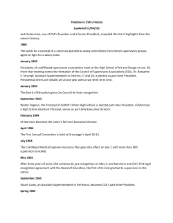 Timeline in CSA`s History - Council of School Supervisors