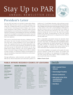 Stay Up to PAR - Public Affairs Research Council Of Louisiana