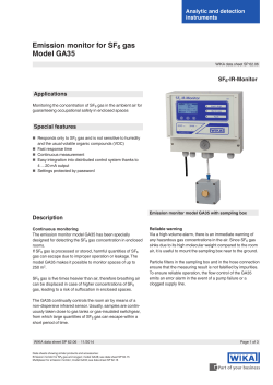Emission monitor for SF6 gas Model GA35