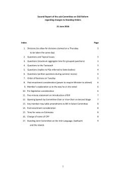 1 Second Report of the sub-Committee on D&aacute;il Reform regarding